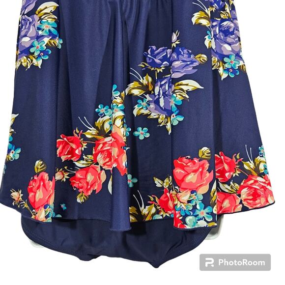 Byron Blue Australia One-Piece Skirted Swimsuit Navy with Flowers Size 16 - Picture 7 of 10